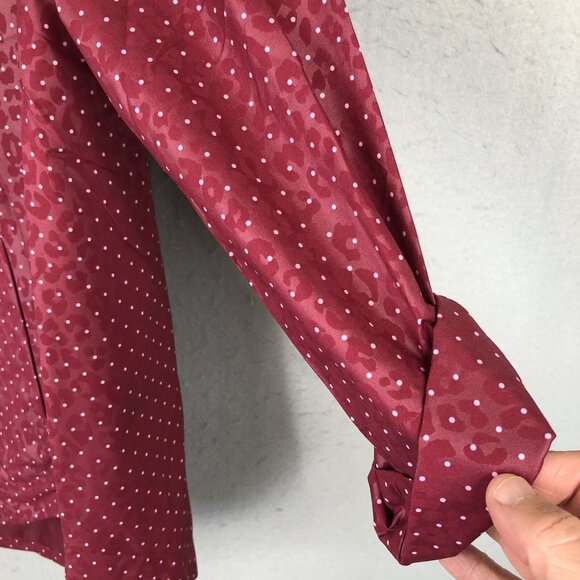 Chicos 1 Zenergy Jacket Womens Medium Burgundy Polkadot Anorak Artsy NEW - Picture 11 of 16